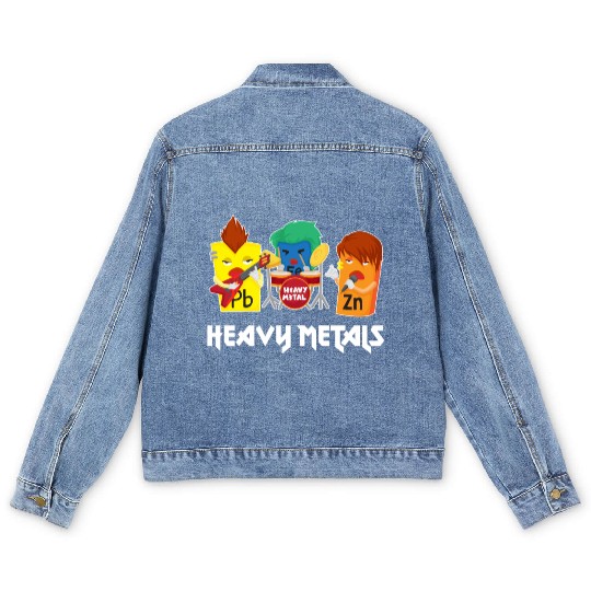 Funny Heavy Metals Chemistry Elements Rock Band Men's Denim Jackets