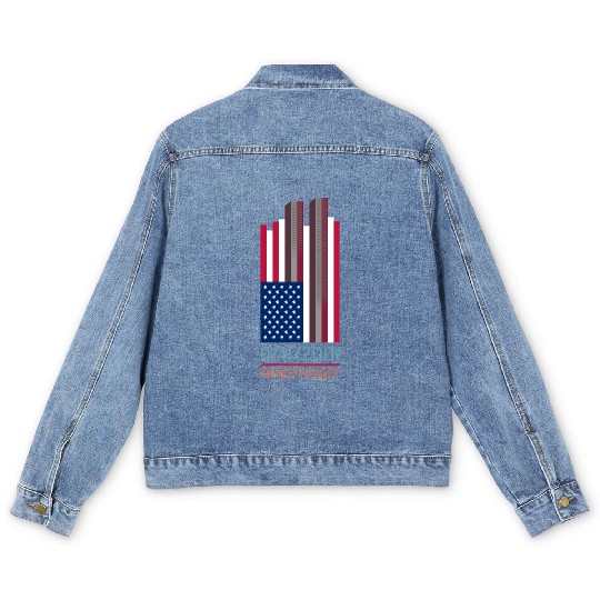 9-11-2001 We Will Never Forget - Patriot Day Men's Denim Jackets