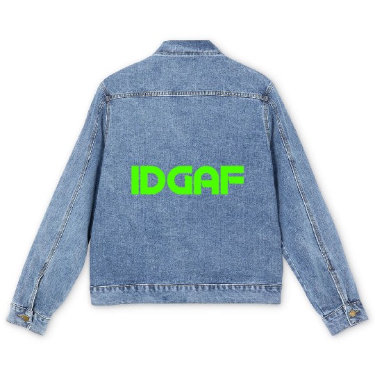IDGAF (LIME GREEN PRINT) Men's Denim Jackets