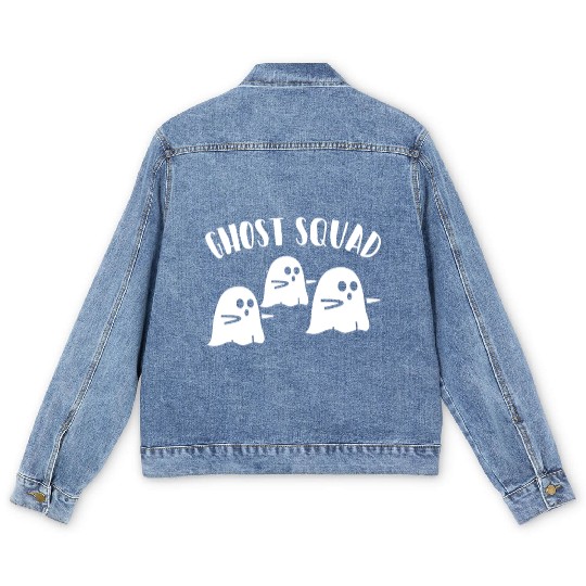 Ghost Squad Scary Happy Halloween Funny Gift Idea Men's Denim Jackets