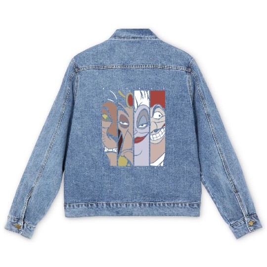 Disney Villains Lion King Hook Little Mermaid Alad Men's Denim Jackets