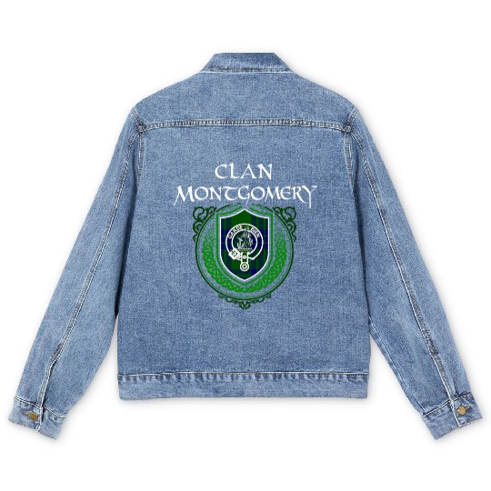 Montgomery Surname Scottish Clan Tartan Crest Badg Men's Denim Jackets
