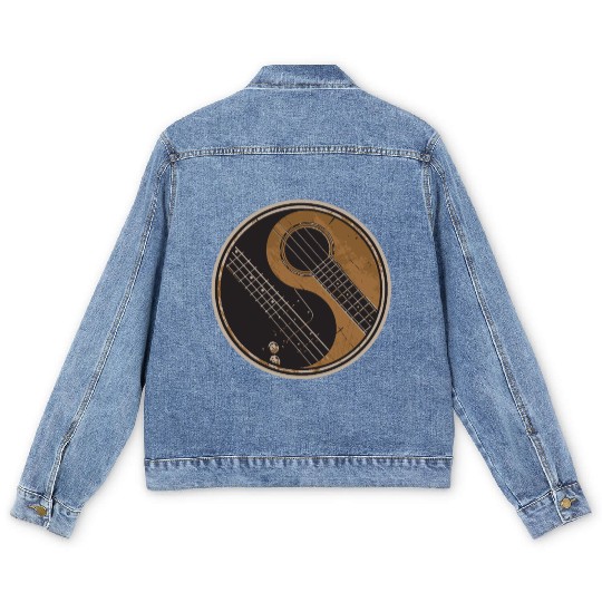 Guitar Ying Yang Gift Guitar Player Men's Denim Jackets