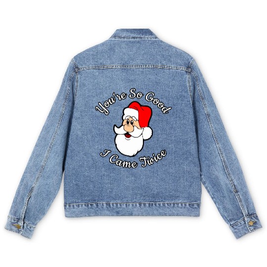 Adult Humor Naughty Dirty Santa Christmas Gift Men's Denim Jackets