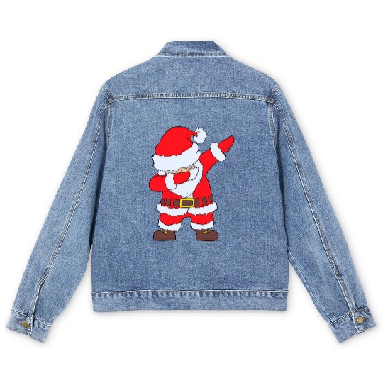 Dabbing Santa Men's Denim Jackets Santa Claus Christmas Dab