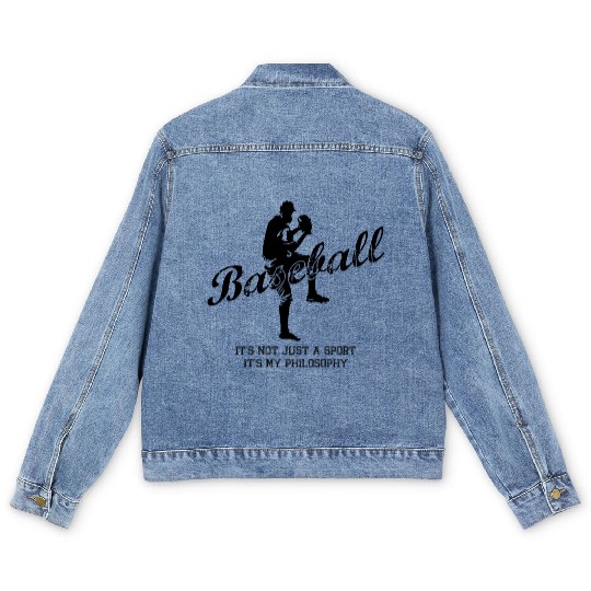 Baseball Pitcher Sayings Men's Denim Jackets