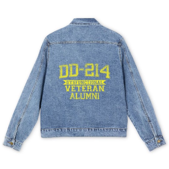 DD-214 DYSFUNCTIONAL VETERAN ALUMNI Men's Denim Jackets