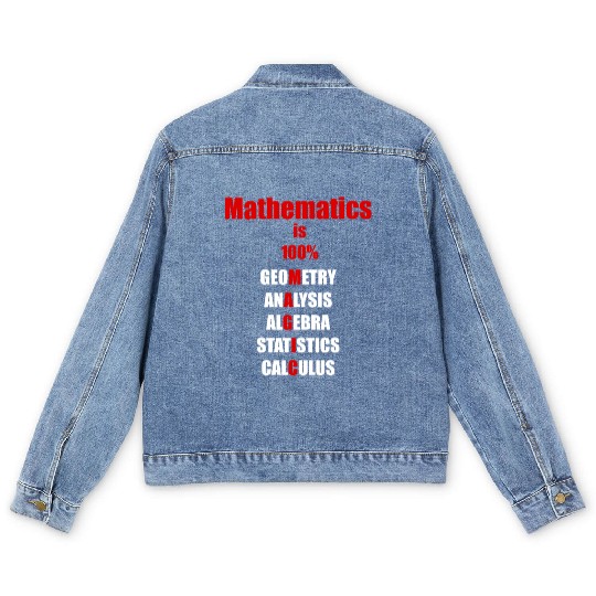 Math is magic quote Men's Denim Jackets