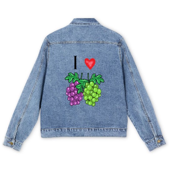 I love grape Men's Denim Jackets