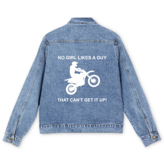 Wheelie girl - Biker, Motorcycle, Gift Motocross Men's Denim Jackets