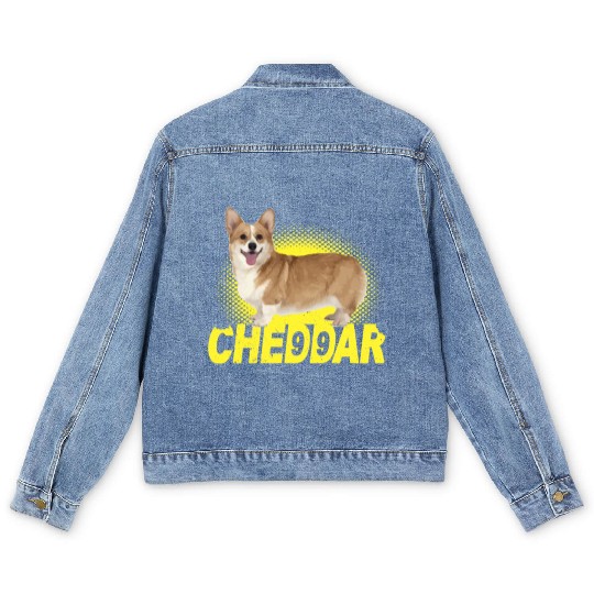 Cheddar Corgi Dog Brooklyn Nine Nine B99 Men's Denim Jackets