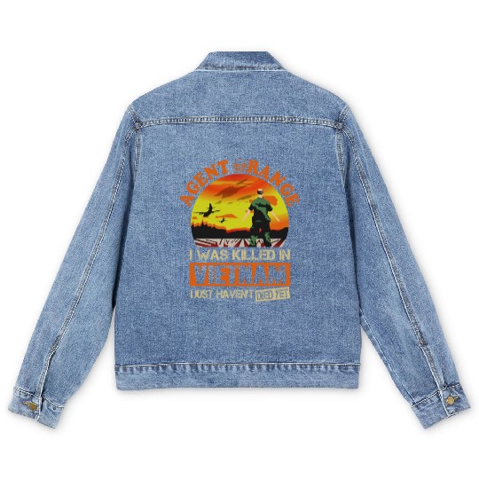 Agent Orange I Was Killed In Vietnam Men's Denim Jackets