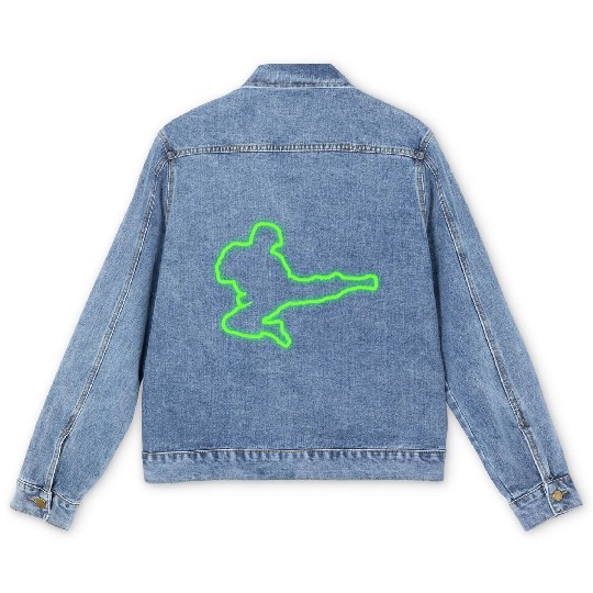 Neon Tae Kwon Do Geometric Retro Gift Idea Men's Denim Jackets