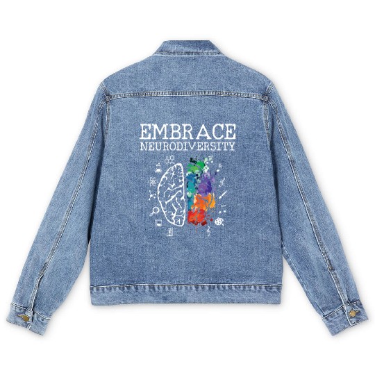 Embrace Neurodiversity - ASD ADHD Autism Awareness Men's Denim Jackets