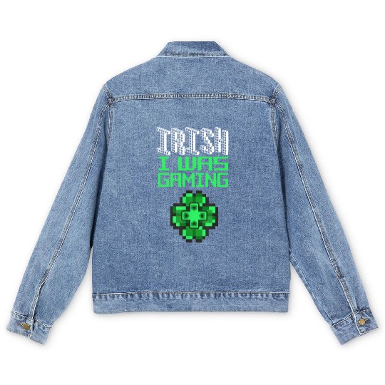 Video Game Gaming St Patricks Day Gamer Men's Denim Jackets