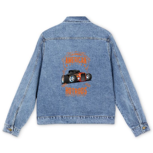 American Hot Rod Car Race Men's Denim Jackets