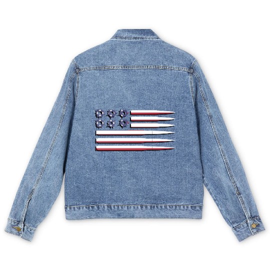Ammo product - American Flag - Gun Owner Gifts Men's Denim Jackets