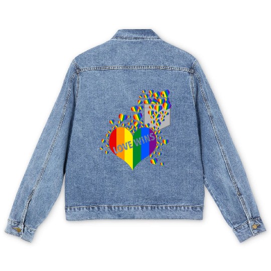 Love Wins Pride LGBTQ Community Pride Month Men's Denim Jackets