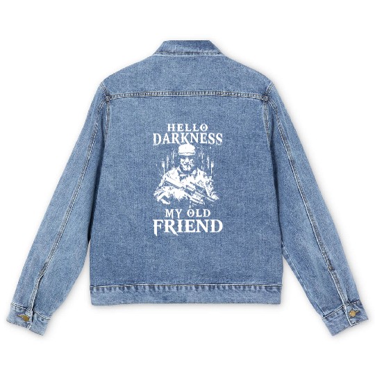 hello darkness my old friend smole patriotic veter Men's Denim Jackets