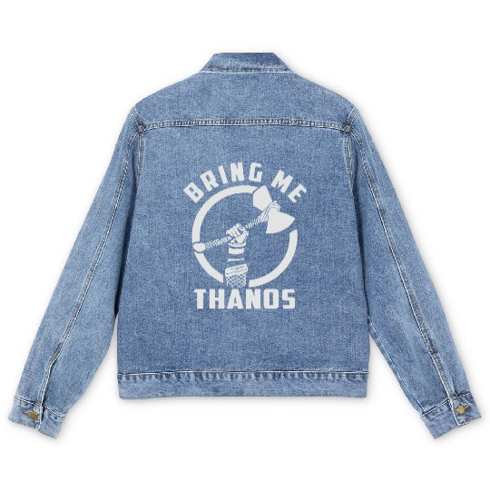 bring me Thanos stormbreaker black and white Men's Denim Jackets
