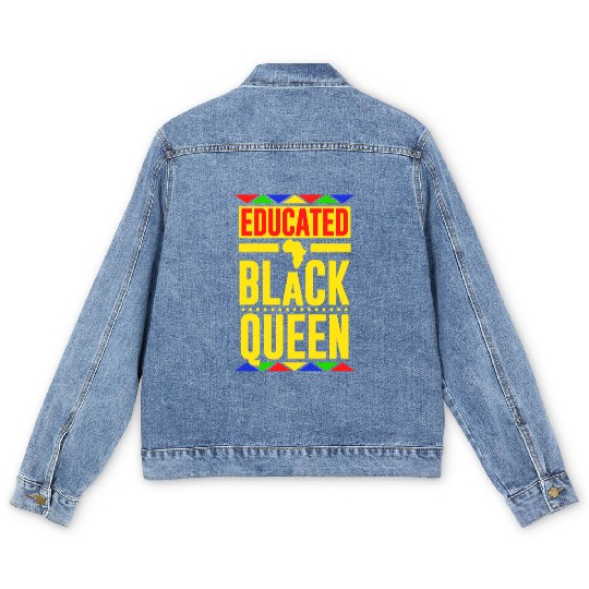 Educated Black Queen Men's Denim Jackets