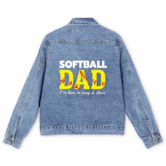 softball dad Men's Denim Jackets