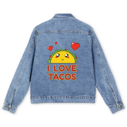 I Love Tacos Men's Denim Jackets