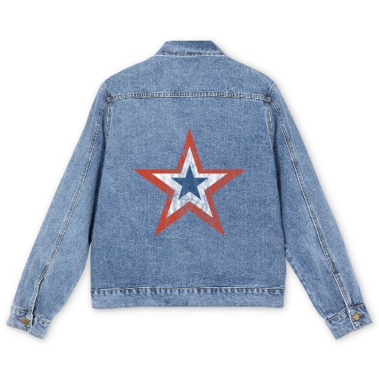 4th july Stars and Stripes Star vintage Men's Denim Jackets
