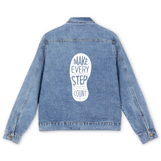 Make Every Step Count typography Men's Denim Jackets