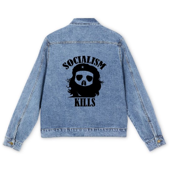 Socialism Kills No Marxism Enjoy Capitalism Men's Denim Jackets
