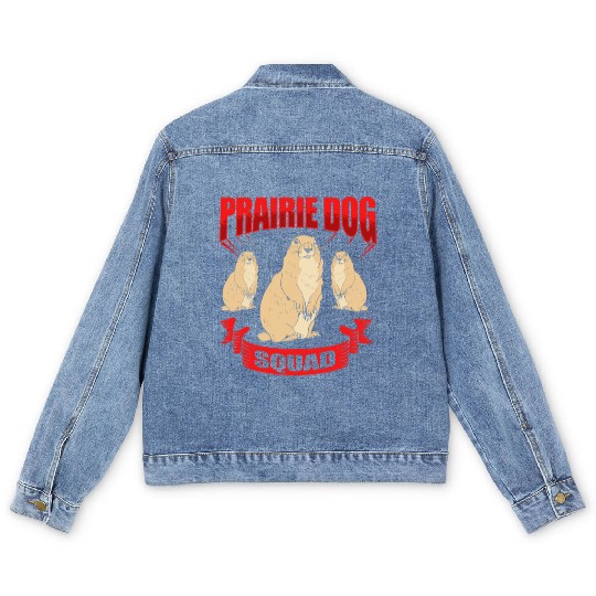 Prairie Dog Groundhog Squirrel Xerini Rodent Men's Denim Jackets