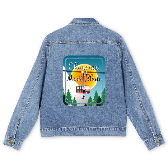 Skiing Mont Blanc Men's Denim Jackets