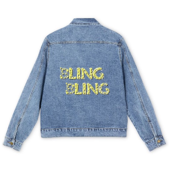 Bling bling jewelrey and riches diamond life Men's Denim Jackets