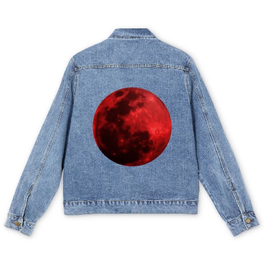 Blood Moon - Space - Graphic Realistic Men's Denim Jackets