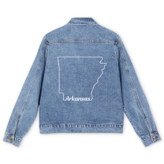 Arkansas State Pride USA Map Men's Denim Jackets