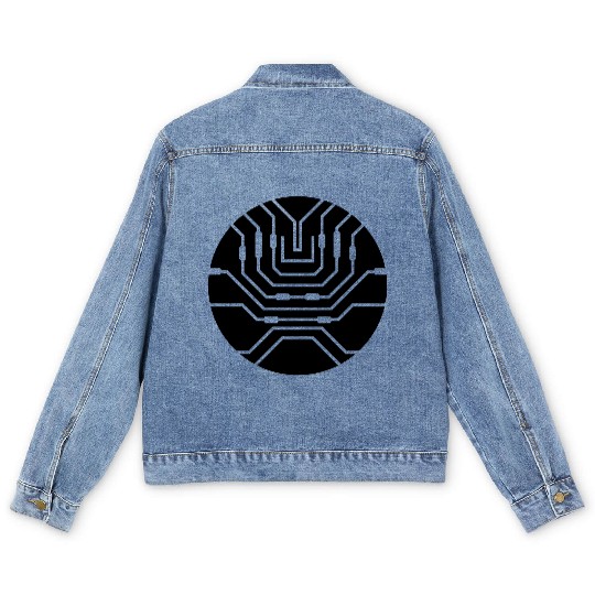 CPU Data Circuit Computer Nerd Electrical Board Men's Denim Jackets