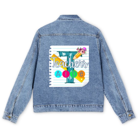Teacher's Aide Men's Denim Jackets Teacher Assistant Gift