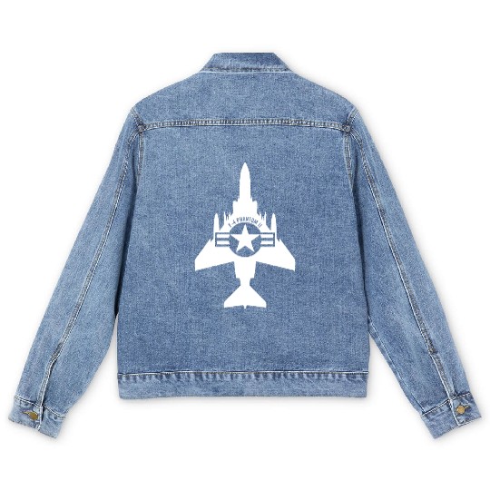 F-4 Phantom II Military Fighter Jet Airplane Men's Denim Jackets