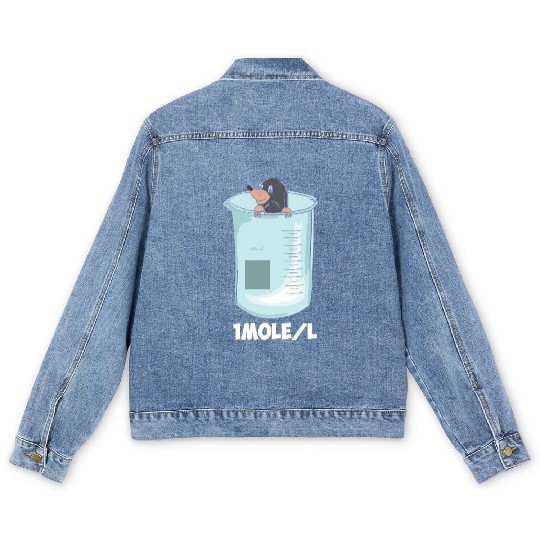 One Mole Per Liter Funny Chemistry Science Joke Men's Denim Jackets
