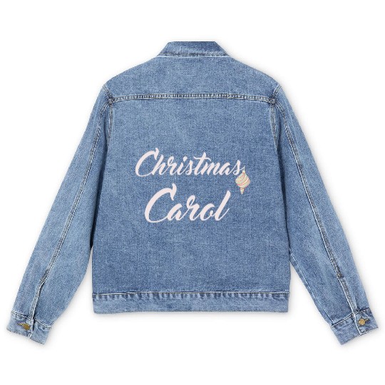 Christmas Carol with xmas decoration for Carols Men's Denim Jackets