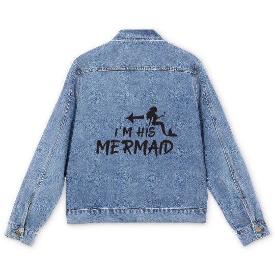 I'm his mermaid with matching I'm her Captain Men's Denim Jackets