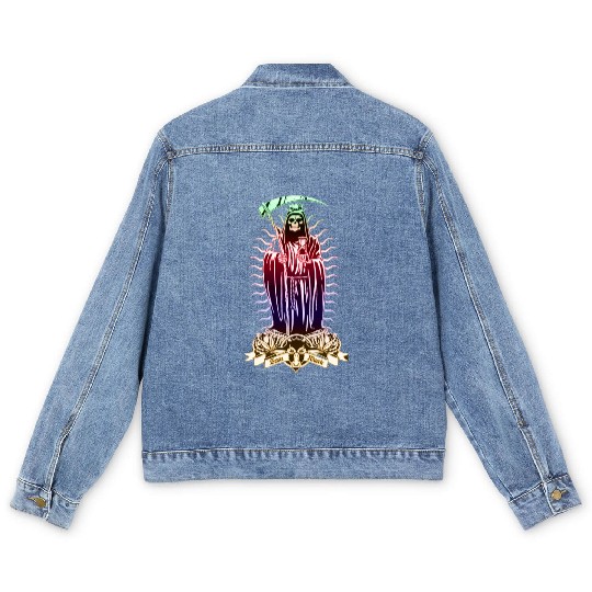 Santa Muerte - Santisima Muerte - Holy Death Men's Denim Jackets