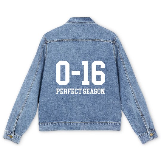 Detroit Lions 0 16 Perfect Season Men's Denim Jackets