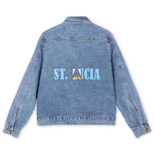 St Lucia flag Men's Denim Jackets