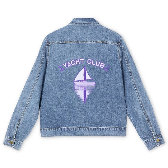 Yacht Club sailing ship sailing anchor Men's Denim Jackets