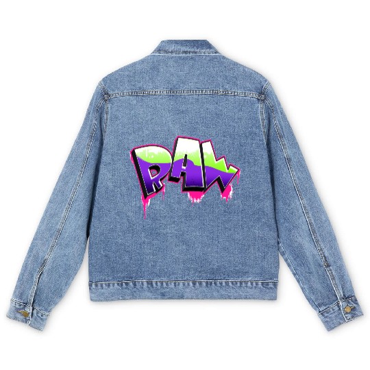 Raw Graffiti Art UFO Green, Plastic Pink, Proton Men's Denim Jackets