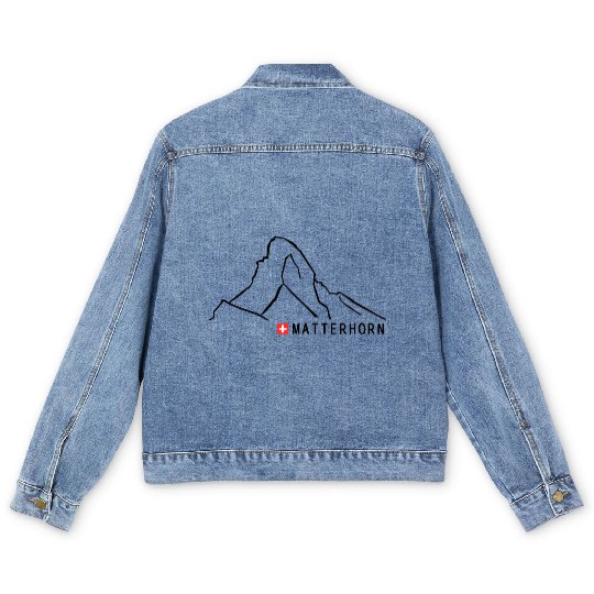 Matterhorn swiss mountain Switzerland Men's Denim Jackets