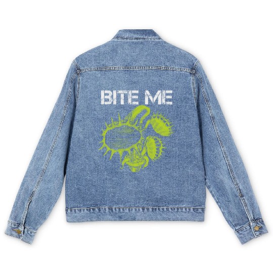Carnivorous Plant Venus Fly Trap Lover Bite Me Men's Denim Jackets