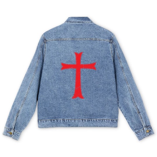 Templar cross crusader knight warrior of Christ Men's Denim Jackets
