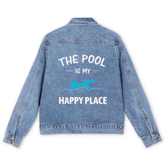 Swim, Swim Mom, Swimmers Gift, Swim Team, Swimming Men's Denim Jackets